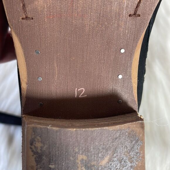 Sam Edelman Packer Black Suede Low Heel Booties Sz 12 - Picture 6 of 8